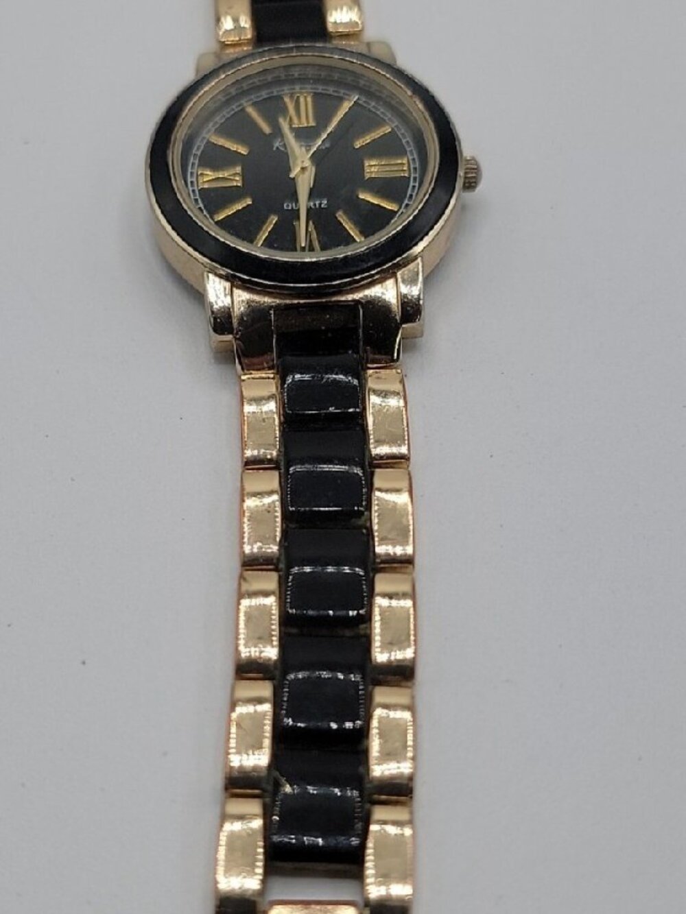 Kardashian Kollection Two-Tone Gold & Black Quartz Link Bracelet Watch - Tested - Picture 5 of 16